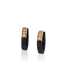 Load image into Gallery viewer, Duplex Petite Pave Hoop Earrings
