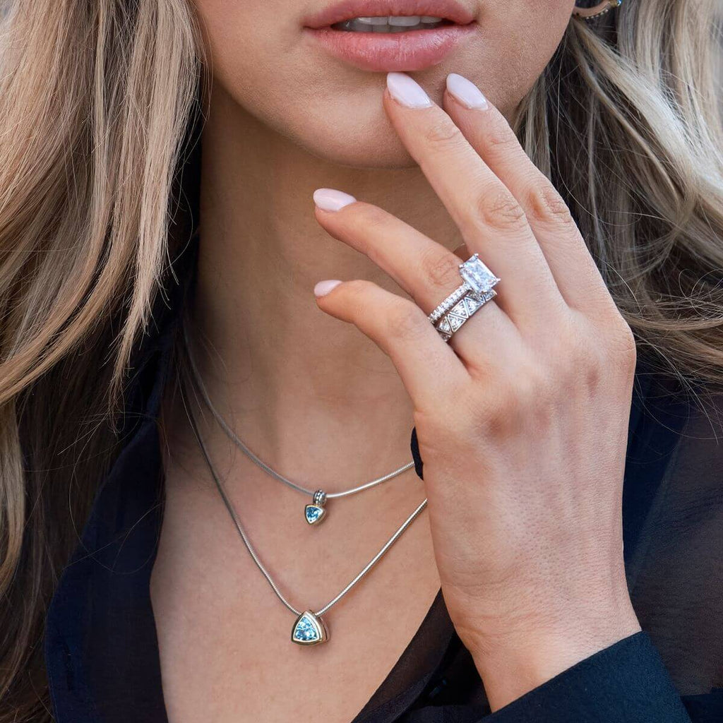 Arrivo Trillion Solitaire Pendant Necklace – John Atencio