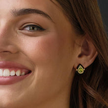 Load image into Gallery viewer, Prisma Peridot and Diamond Stud Earrings
