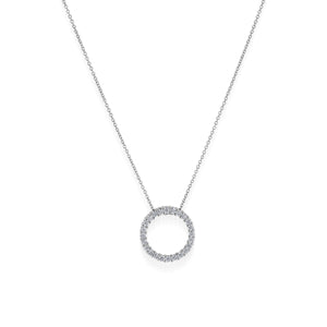 Natural Diamond Circle Pendant Necklace .75-1.50 Carat Weight