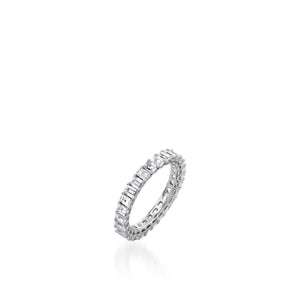 2.5-Carat Emerald-Cut Lab Diamond Eternity Band