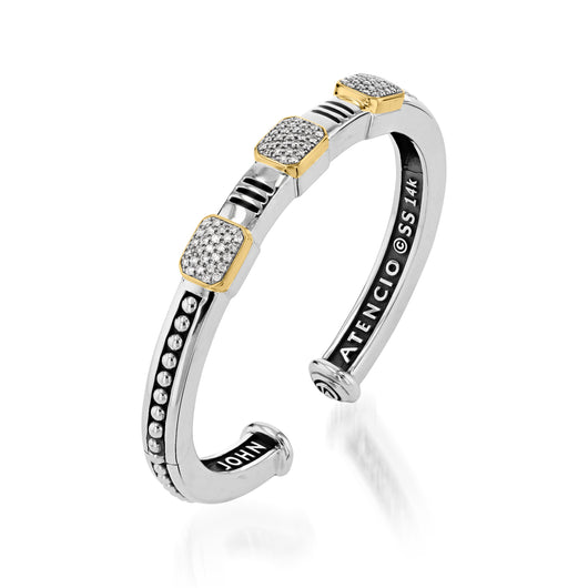 Sahara Pave Diamond Stack Cuff Bracelet