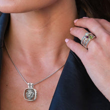Load image into Gallery viewer, Aquarius Silver Zodiac Medallion Pendant
