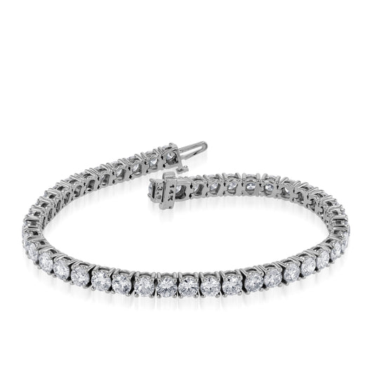 10 Carat Lab Diamond Bezel Set Tennis Bracelet In 14K Rose Gold |  Fascinating Diamonds