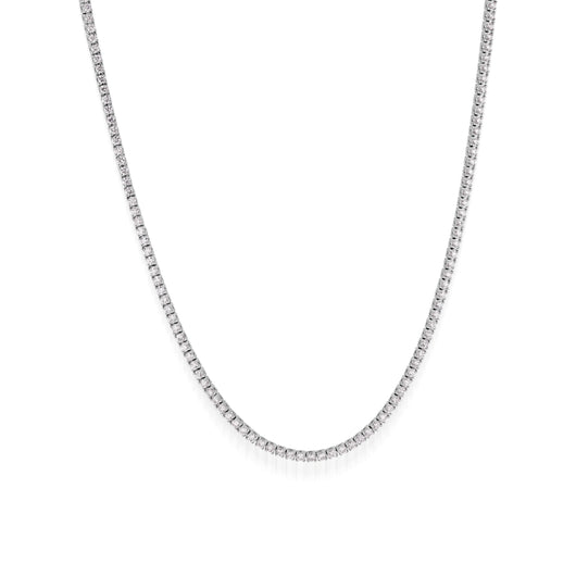 Lab Grown Diamond Graduated Tennis Necklace 18k White Gold 5ct - AZ9259