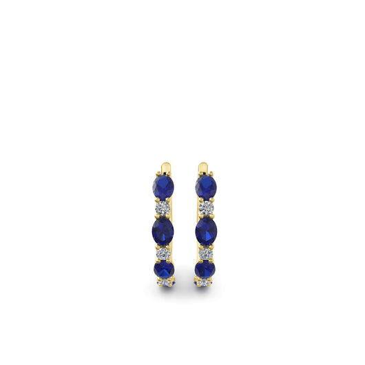 Yvonne Sapphire and Diamond Hoop Earrings
