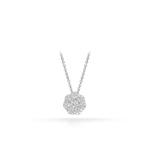Ashley Flower Diamond Cluster Pendant Necklace