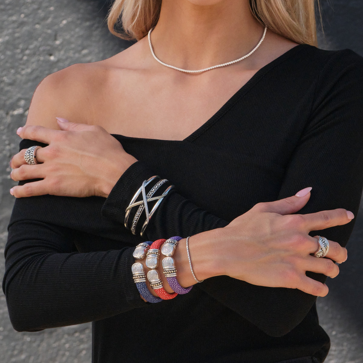Apollo Shagreen Cuff with Pave Diamonds – John Atencio