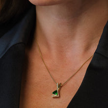 Load image into Gallery viewer, Pinnacle Small Gemstone Pendant Necklace with Pave Diamonds
