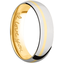 Load image into Gallery viewer, Palladium Silver + Polish , Polish Finish + 14K Yellow Gold

