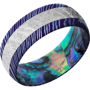 Titanium Damascus + Satinetched Finish + Abalone