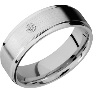 14K White Gold + Satin , Polish Finish