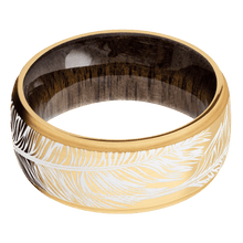 Load image into Gallery viewer, 14K Yellow Gold + Satin , Satin Finish + Walnut

