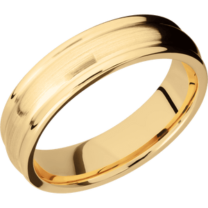 14K Yellow Gold + Satin , Polish Finish