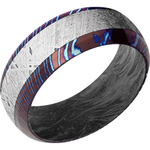Load image into Gallery viewer, Titanium Damascus + Polish , Polish Finish + Forged Carbon Fiber
