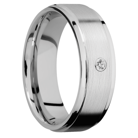 14K White Gold + Satin , Polish Finish