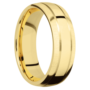 14K Yellow Gold + Polish , Crosssatin Finish