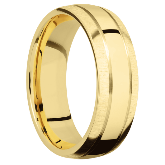 14K Yellow Gold + Polish , Crosssatin Finish