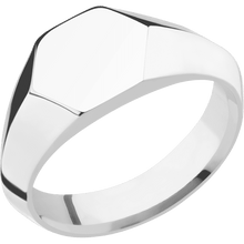 Load image into Gallery viewer, Small Hexagon signet ring (11.5x10) in Platinum, with a Wide style band.
