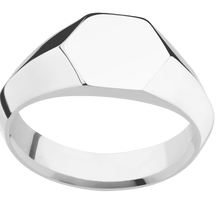 Load image into Gallery viewer, Small Hexagon signet ring (11.5x10) in Platinum, with a Wide style band.
