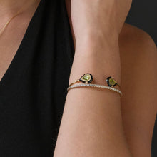 Load image into Gallery viewer, Prisma Peridot and Diamond Cuff  Bracelet
