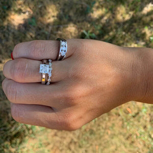 Lines 3-Stone Anniversary Ring