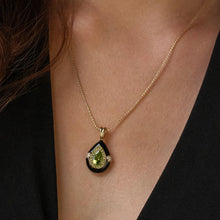 Load image into Gallery viewer, Prisma Peridot and Diamond Pendant Necklace

