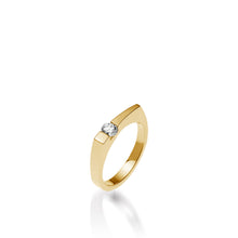 Load image into Gallery viewer, Women&#39;s 14 karat Yellow Gold Polar Diamond Ring
