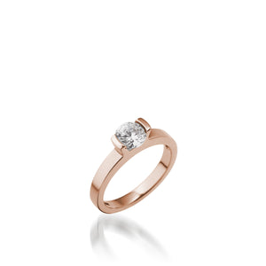 18 karat Rose Gold Delicia Solitaire Diamond Engagement Ring