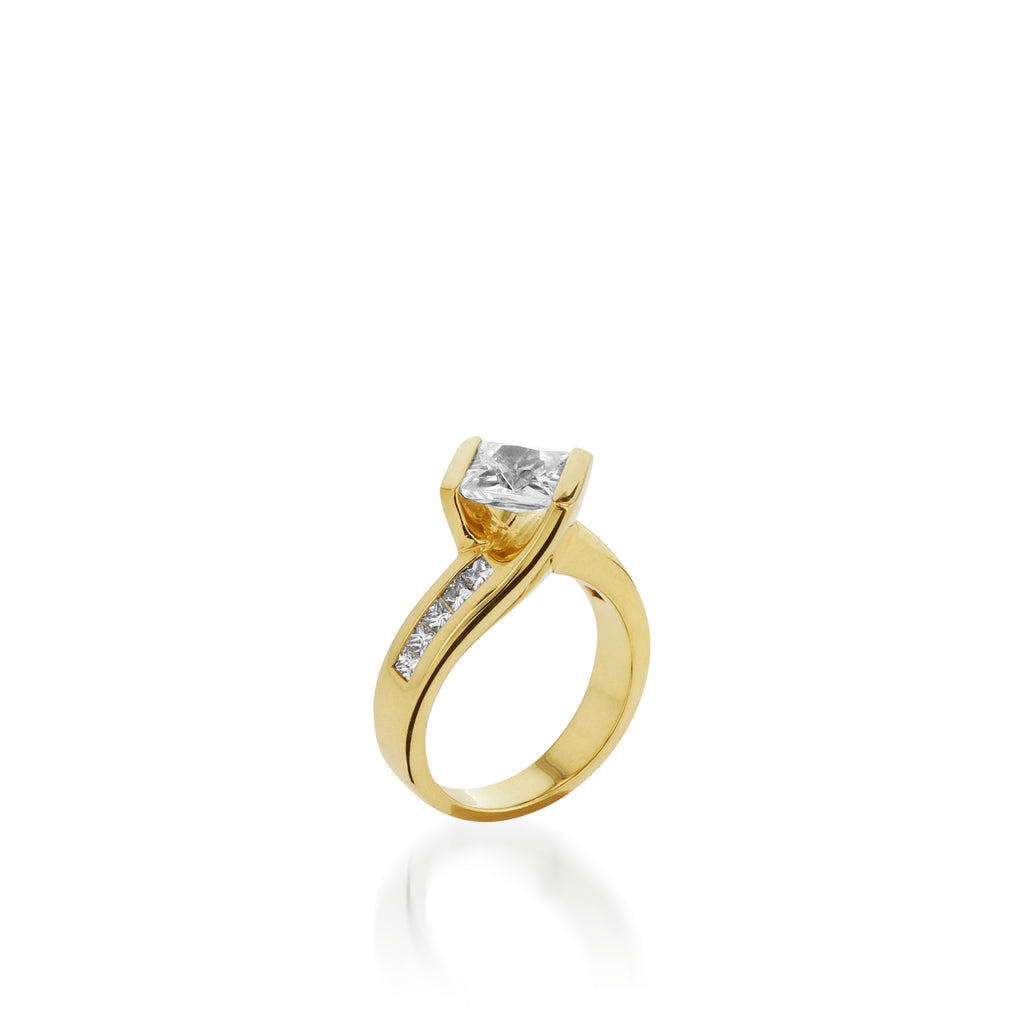 Intrigue Princess Cut White Gold Engagement Ring – John Atencio