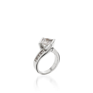Intrigue Princess White Gold Engagement Ring