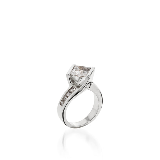 Intrigue Princess Cut White Gold Engagement Ring