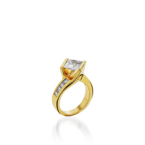 Intrigue Princess Cut Yellow Gold Engagement Ring