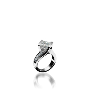 18-karat white gold Intrigue Princess Cut Engagement Ring