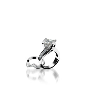 18 karat White Gold Intrigue Princess Cut Diamond Engagement Ring