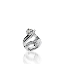Load image into Gallery viewer, Intrigue Round White Gold Engagement Ring
