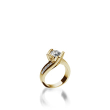 Load image into Gallery viewer, Intrigue Round Yellow Gold Engagement Ring
