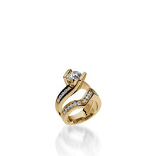 Load image into Gallery viewer, Intrigue Round Yellow Gold Engagement Ring
