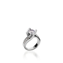 Load image into Gallery viewer, Intrigue Round White Gold Engagement Ring
