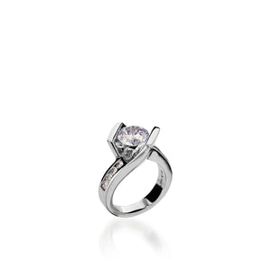 Intrigue Round White Gold Engagement Ring