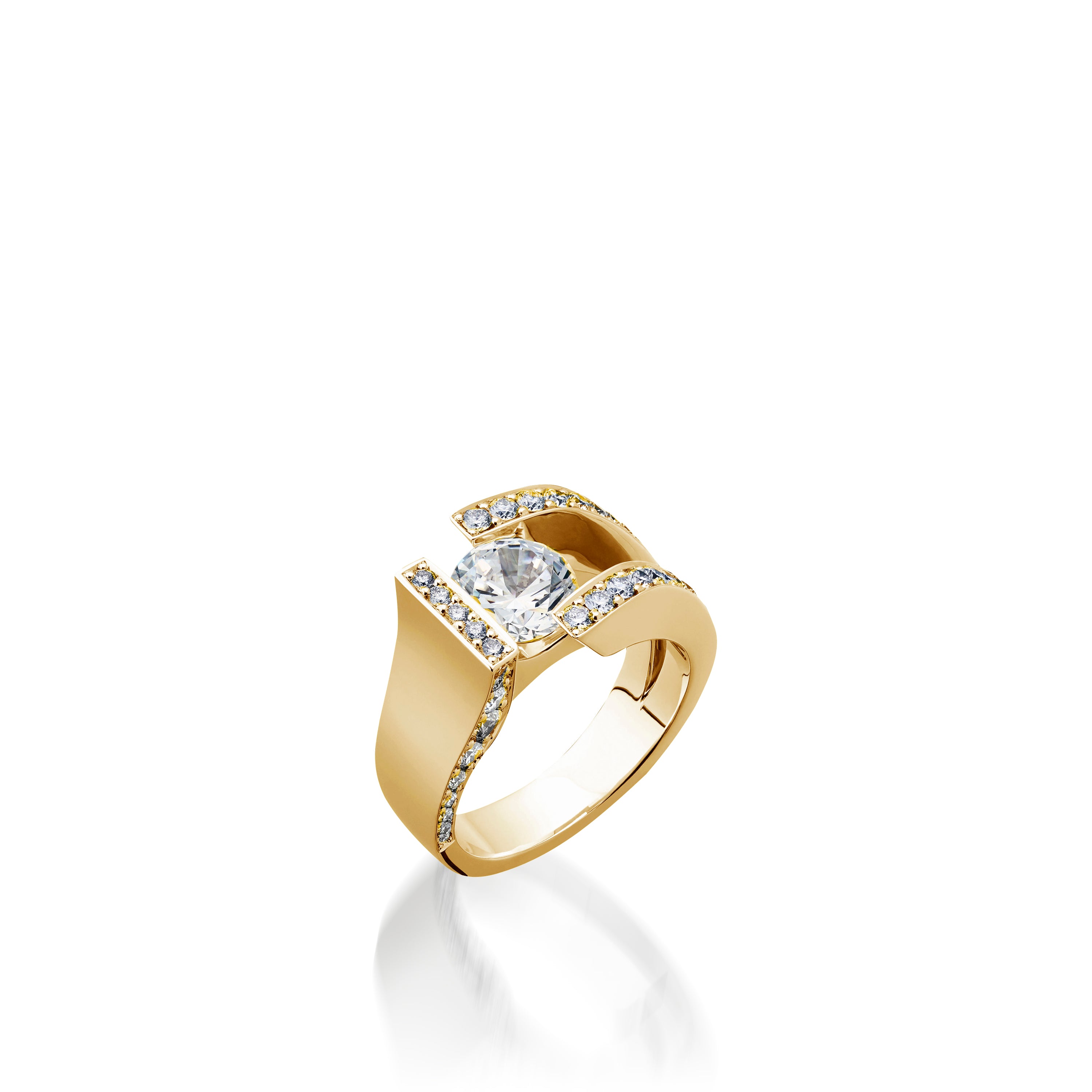 1.74 Total Carat Designer Engagement Round Diamond Ring | AGY Diamonds