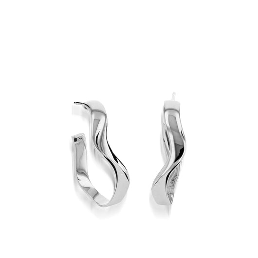 Women's 14 karat White Gold Dallas Hoop Earrings