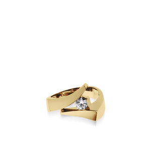 Women's 14 karat Yellow Gold Oyster Diamond Ring