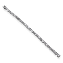 Load image into Gallery viewer, Round and Baguette Cluster Diamond Tennis Bracelet
