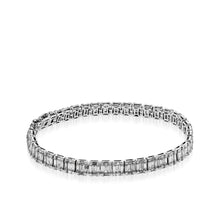 Load image into Gallery viewer, Baguette Cluster Diamond Tennis Bracelet
