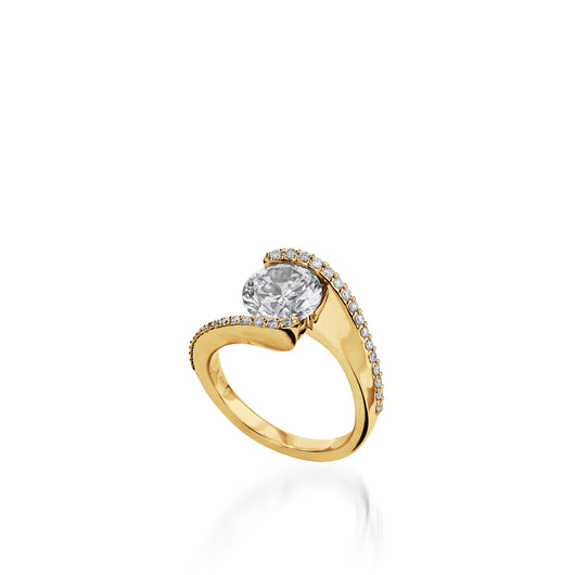 Aquarius Yellow Gold Engagement Ring