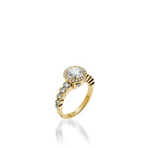 Dazzle Yellow Gold Engagement Ring with 1 Carat Setting