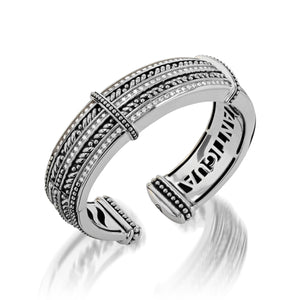 Women's Sterling Silver Apollo Five-Row Diamond Cuff Bracelet