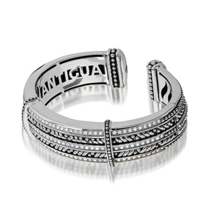Women's Sterling Silver Apollo Five-Row Diamond Cuff Bracelet