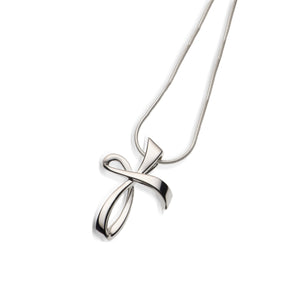 Sterling silver Serenity Silver Cross Pendant Necklace